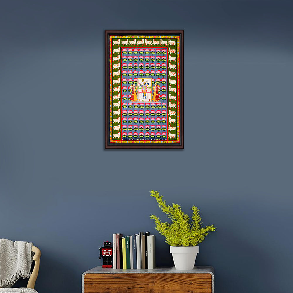 Shrinathji Multi-Jhanki Pichwai Painting – Hand-Painted Rajasthani Art (2 x 3 ft)