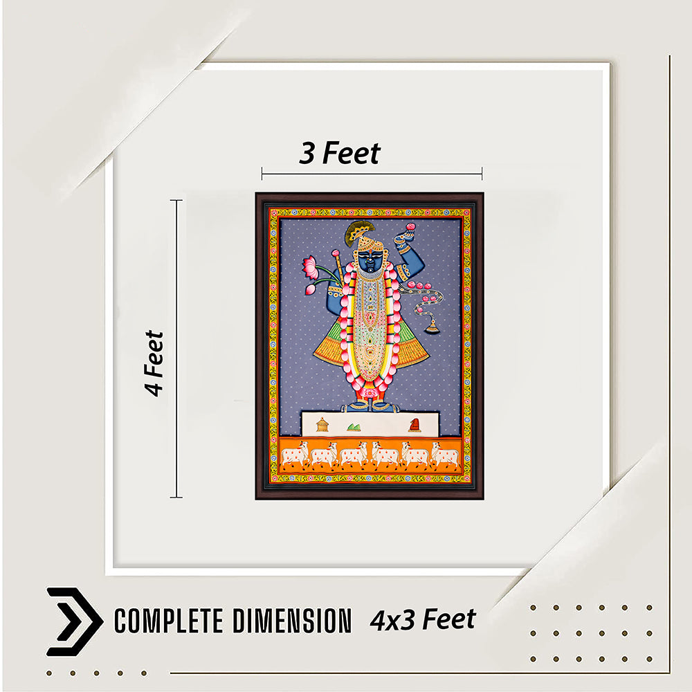 The Divine 'Gau-Charan' Shrinathji: Hand-Painted Rajasthani Pichwai