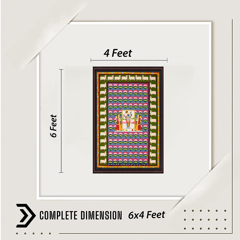 Shrinathji Multi-Jhanki Pichwai Painting – Hand-Painted Rajasthani Art (2 x 3 ft)