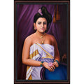 Woman with Lotus Canvas Painting - Hand-Painted Acrylic Art