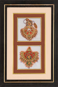 Chakra Pendant & Fan Brooch — Jewellery Study Miniature on Paper (12×9 in)