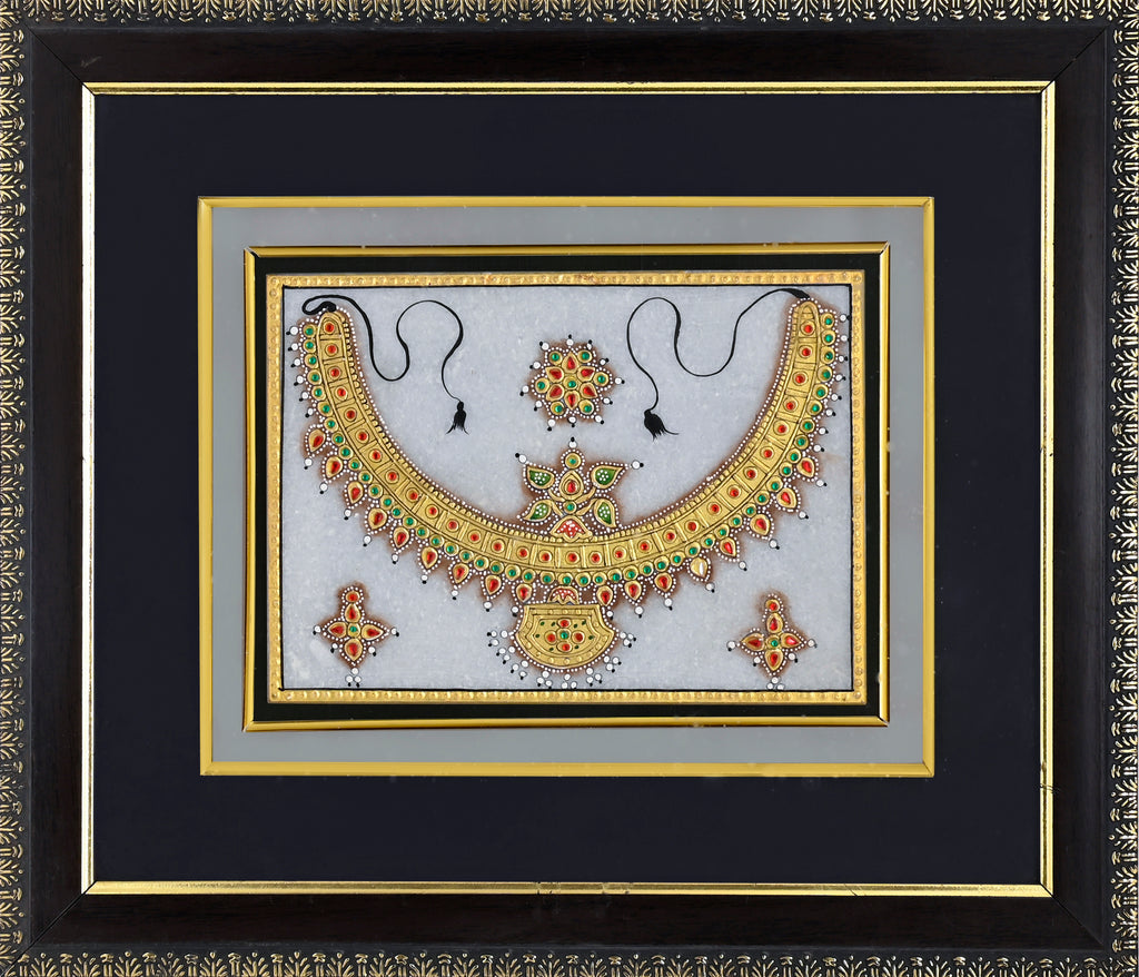 Gold Necklace Set — Jewellery Study Miniature on Paper (12×11 in)