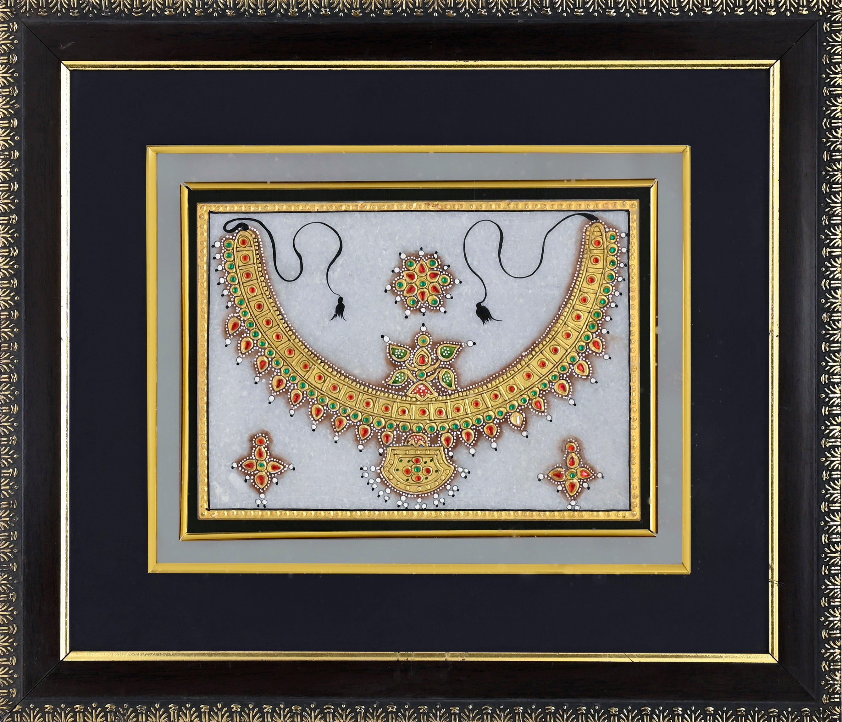 Gold Necklace Set — Jewellery Study Miniature on Paper (12×11 in)