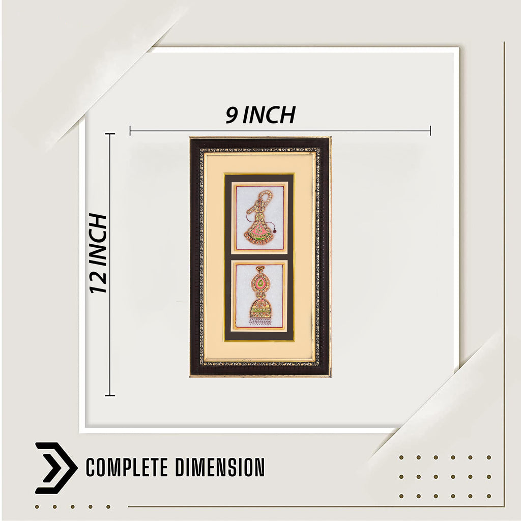 Pair of Royal Jewellery Studies — Jhumar & Jhumka — Miniature on Paper (12×11 in)