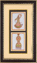 Pair of Royal Jewellery Studies — Jhumar & Jhumka — Miniature on Paper (12×11 in)