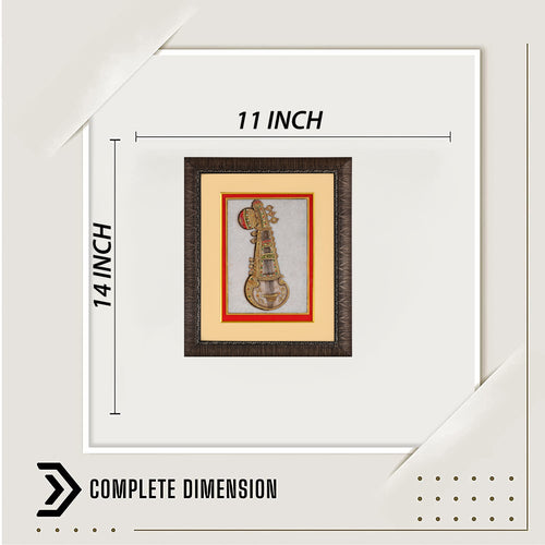 Jewelled Sarangi — Musical Instrument Study Miniature on Paper (14×11 in)