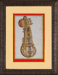 Jewelled Sarangi — Musical Instrument Study Miniature on Paper (14×11 in)