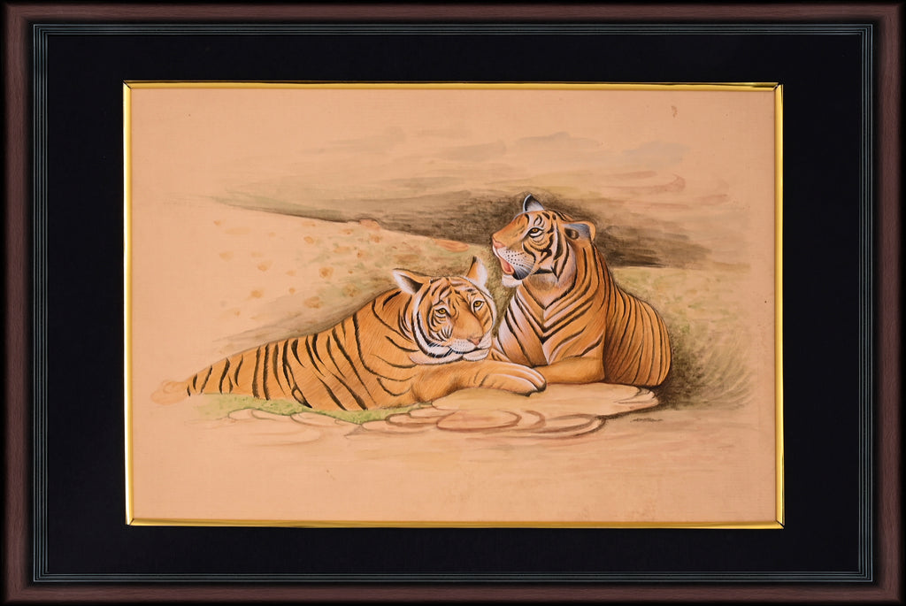 Two Tigers Paper Painting - main view