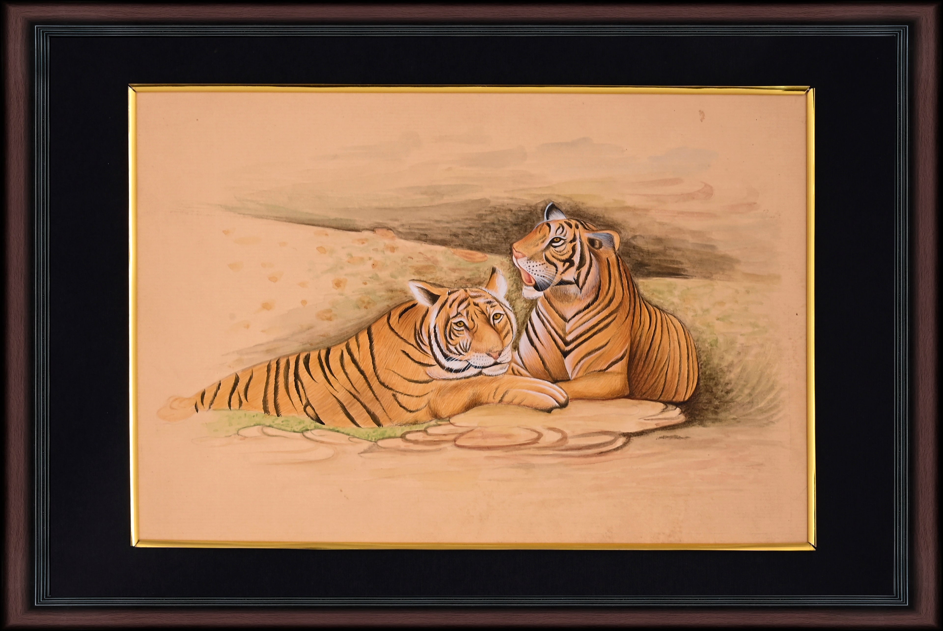 Two Tigers Paper Painting - main view
