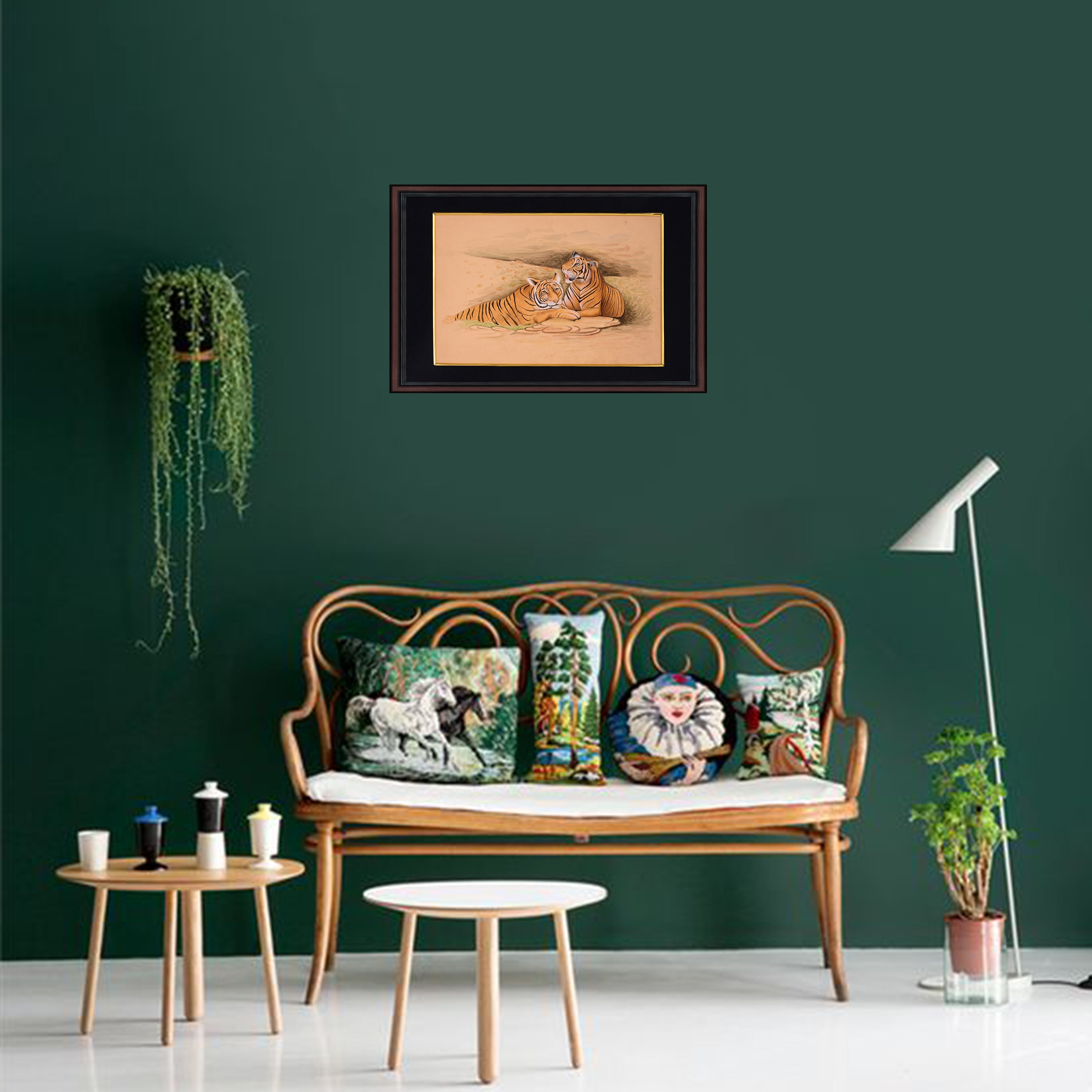 Two Tigers Paper Painting - room setting 4