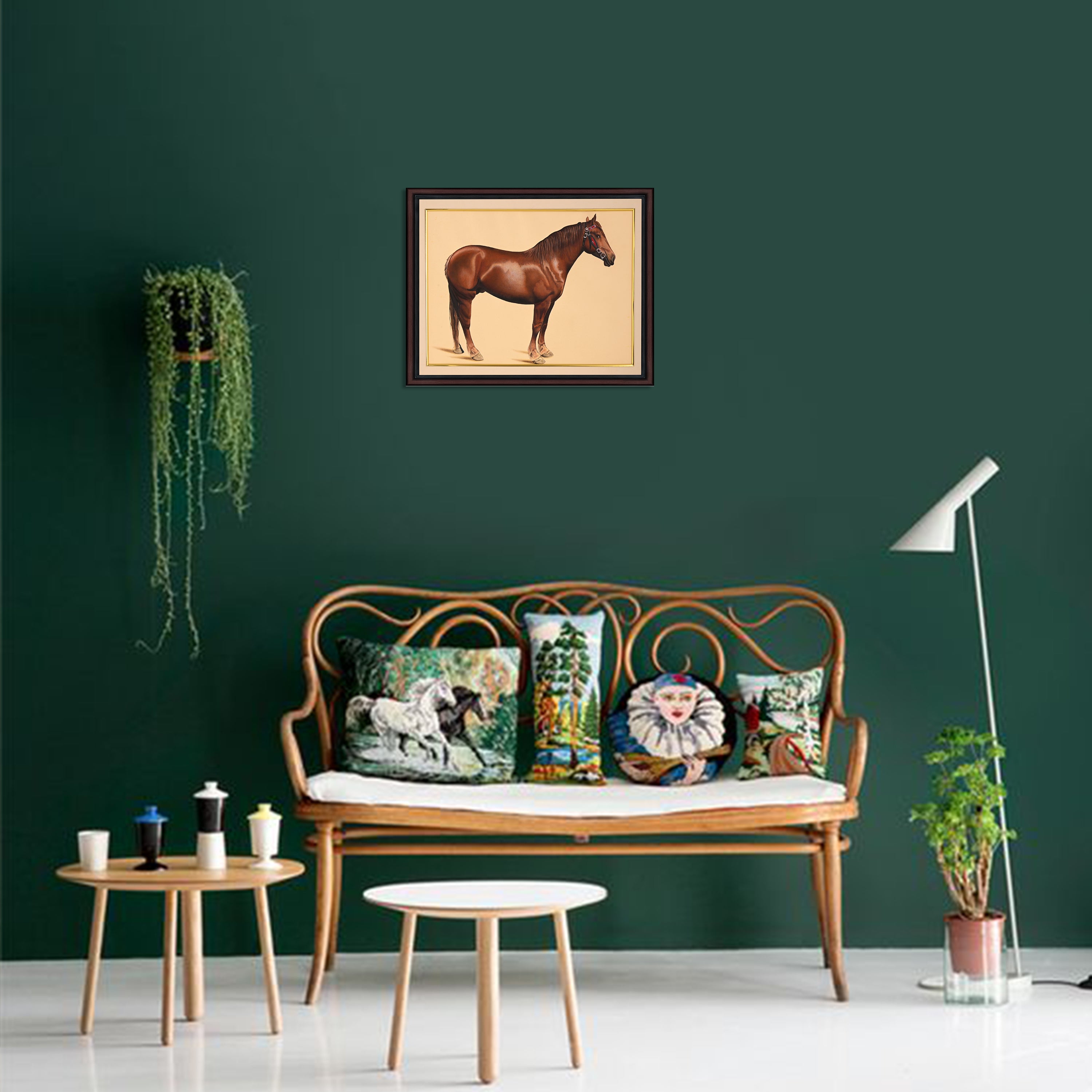 Chestnut horse painting angled view