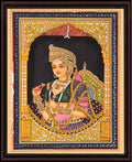 Mughal Noblewoman in Court Dress — Hand-Painted Miniature Portrait on Paper