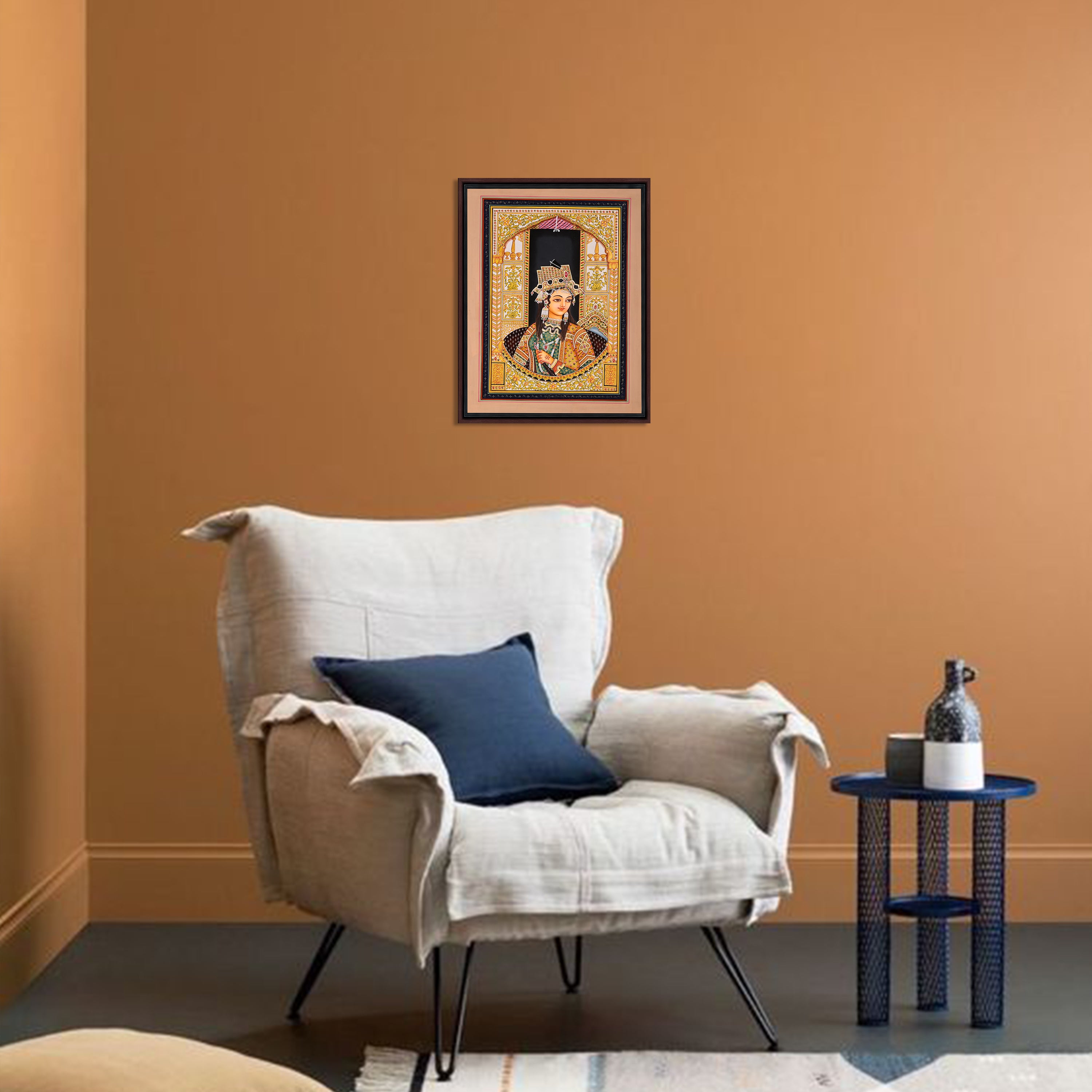 Mughal queen portrait framed view