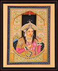 Mughal Queen with Rose — Hand-Painted Miniature Portrait on Paper