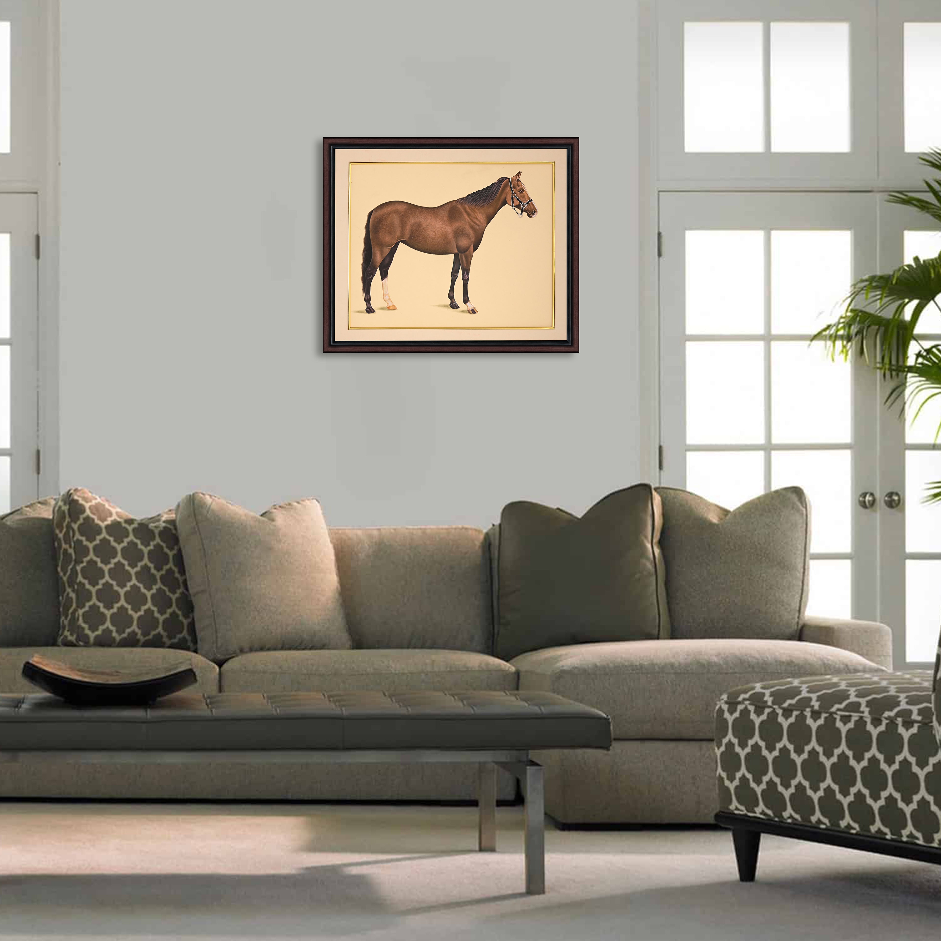 Bay Horse — Single-Brush Miniature on Paper (14×11 in)