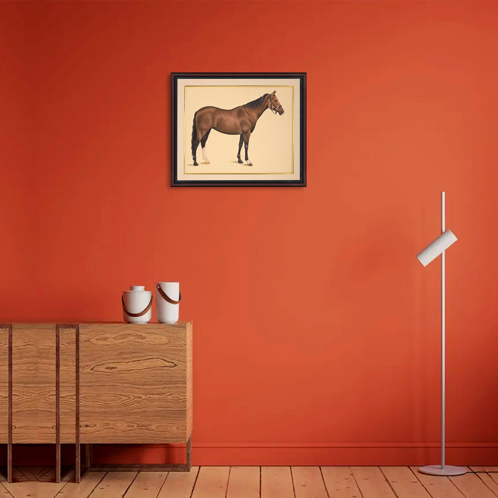 Bay Horse — Single-Brush Miniature on Paper (14×11 in)