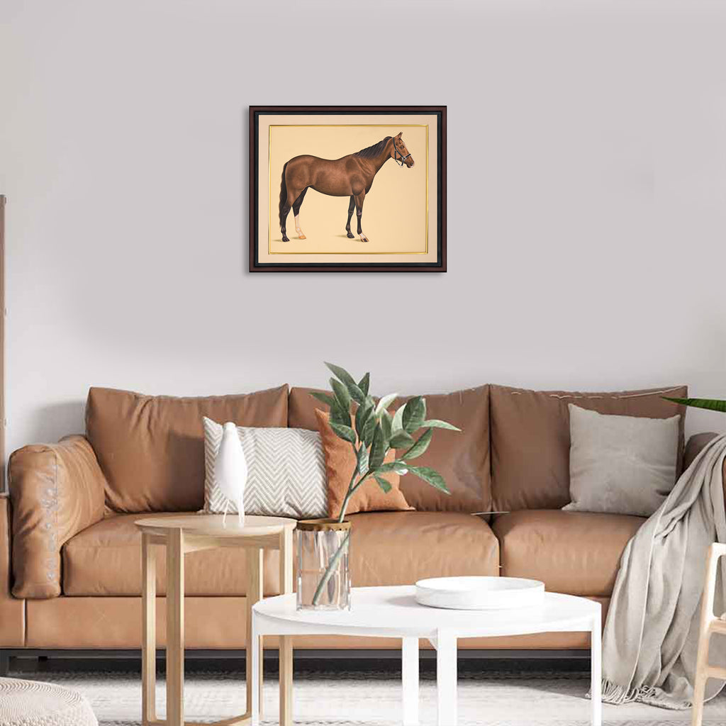 Bay Horse — Single-Brush Miniature on Paper (14×11 in)