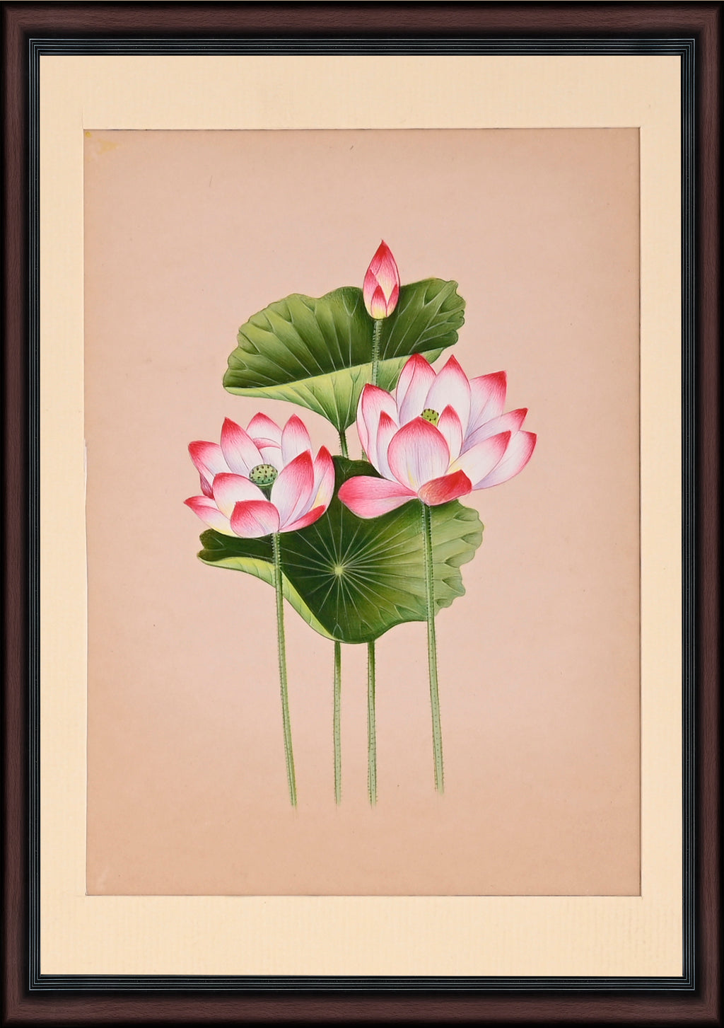 Lotus flower paper painting - full view