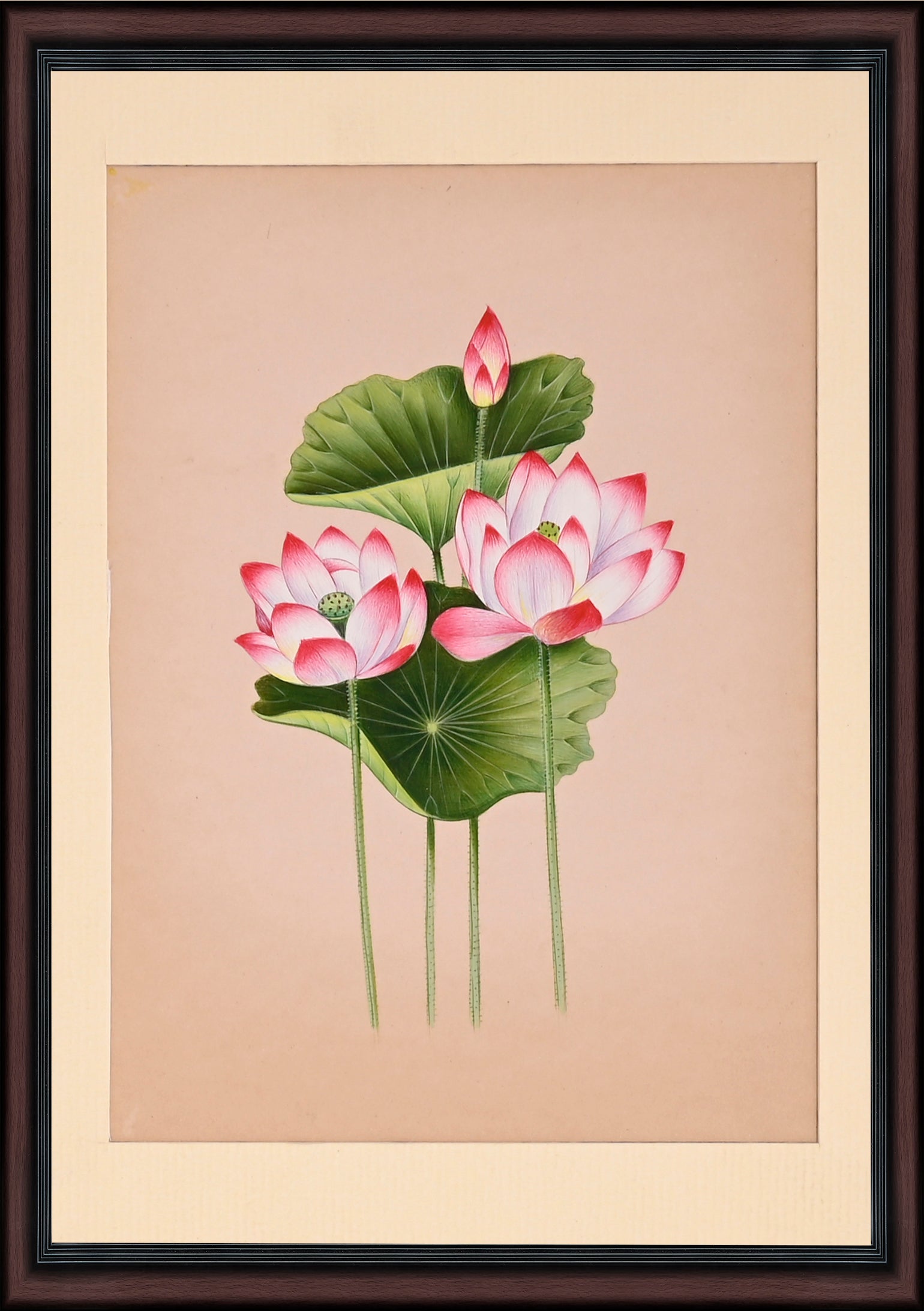 Lotus flower paper painting - full view