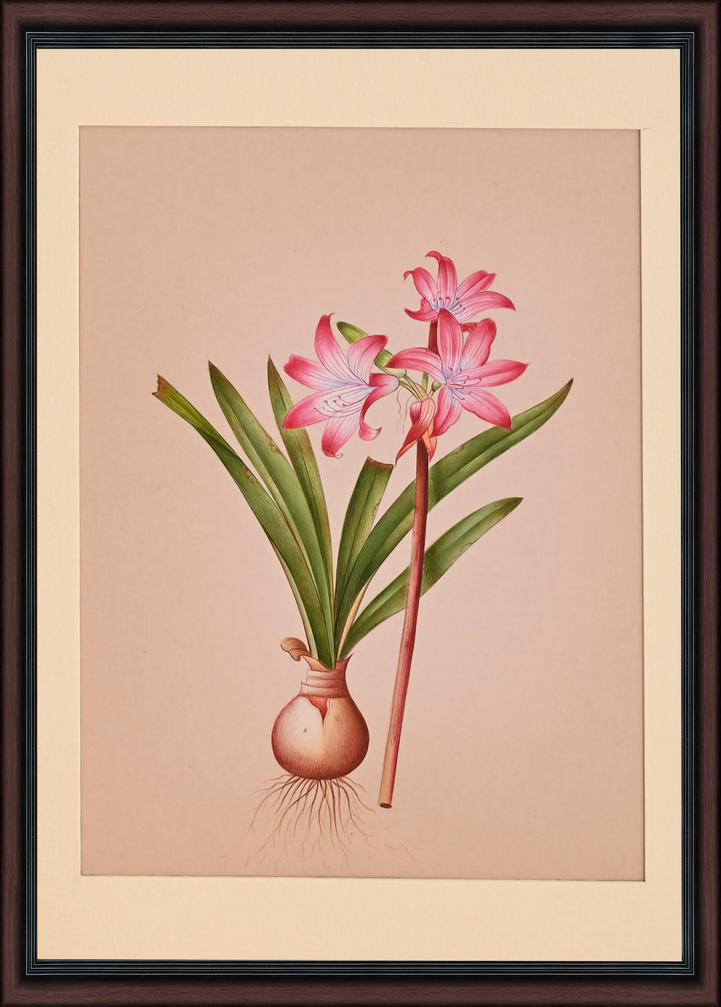 Crinum lily paper painting - full view