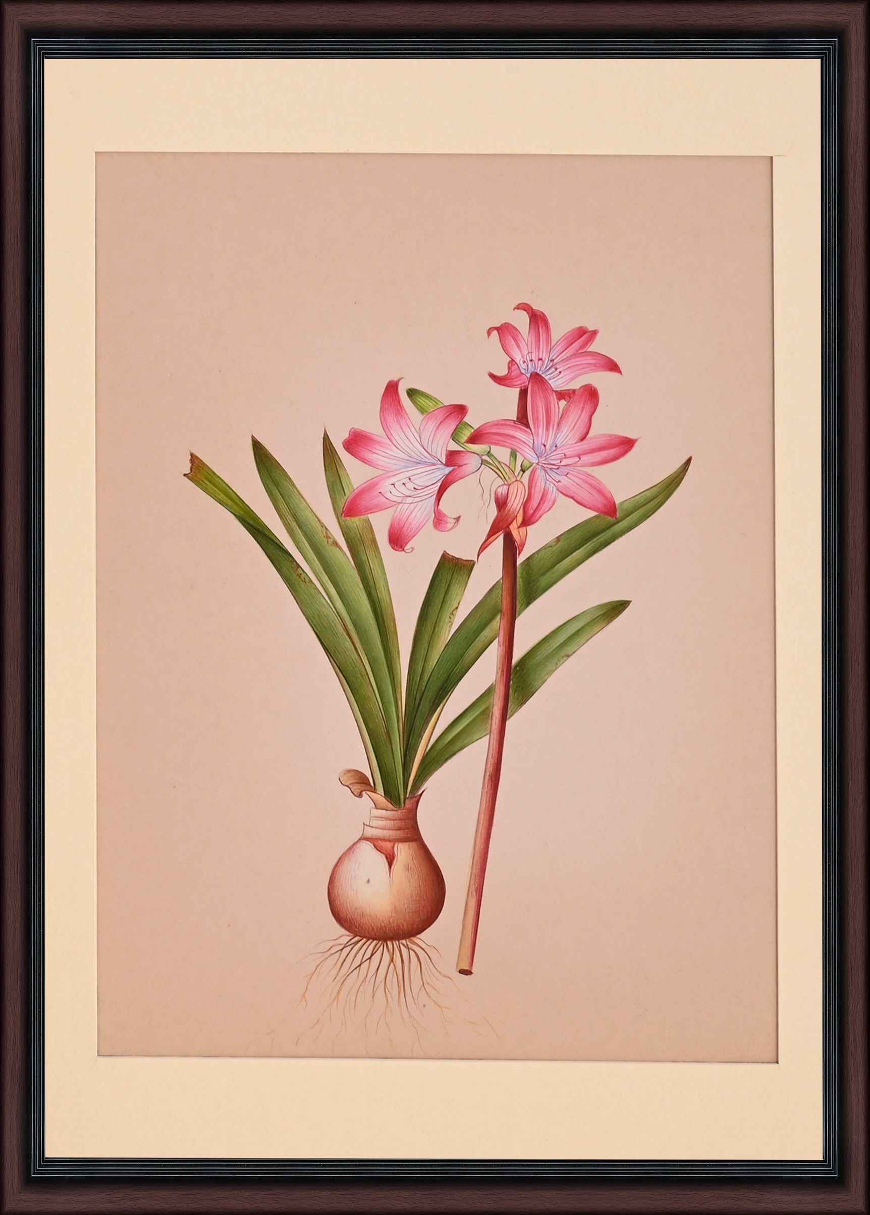 Crinum lily paper painting - full view