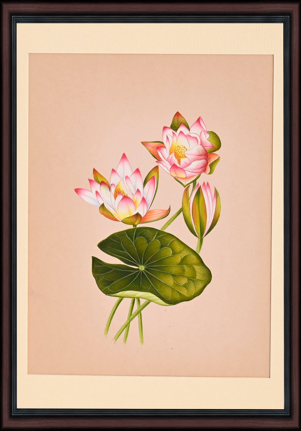 Lotus blossom paper painting - full view