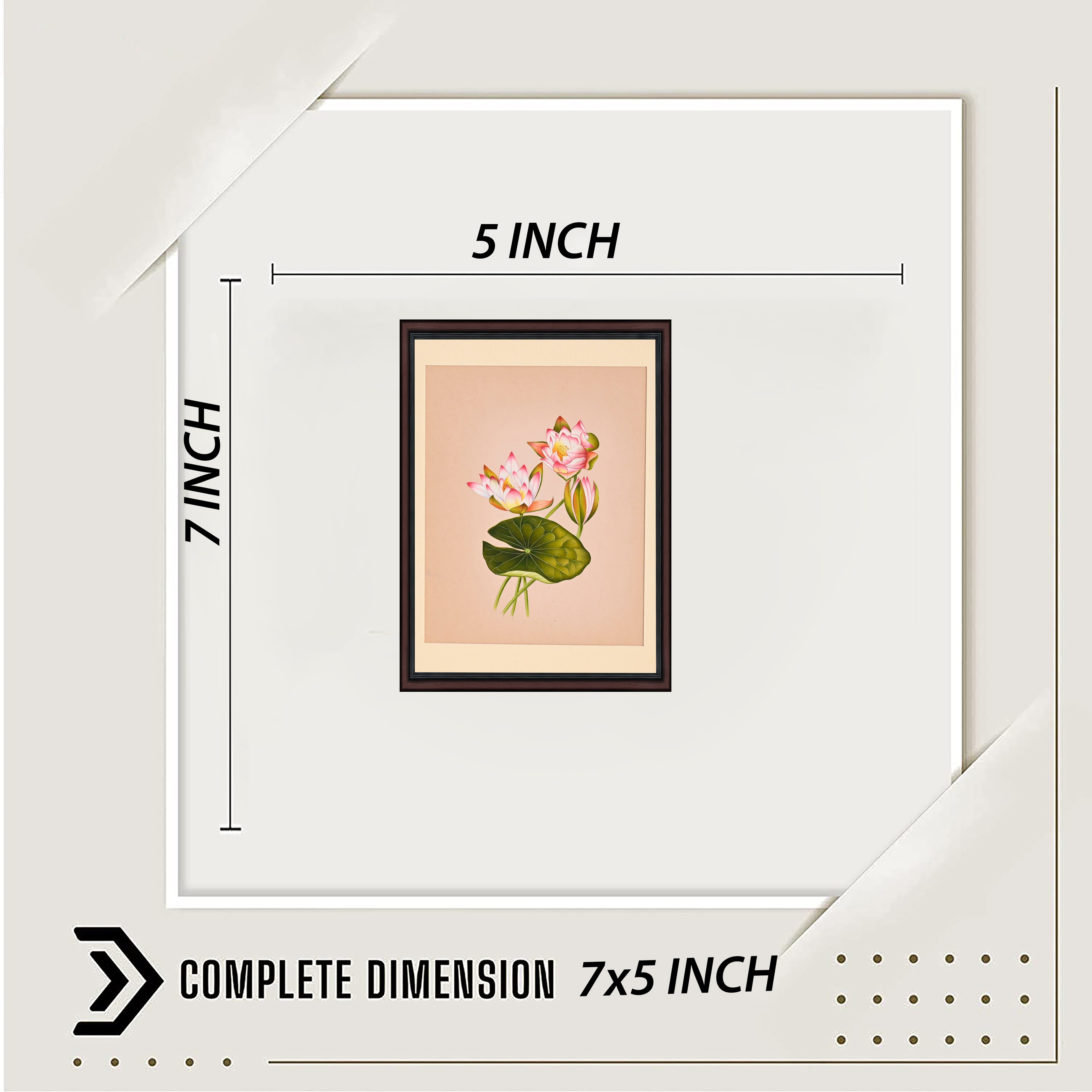 Lotus blossom painting with dimensions