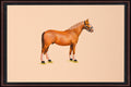 Chestnut horse paper painting - full view