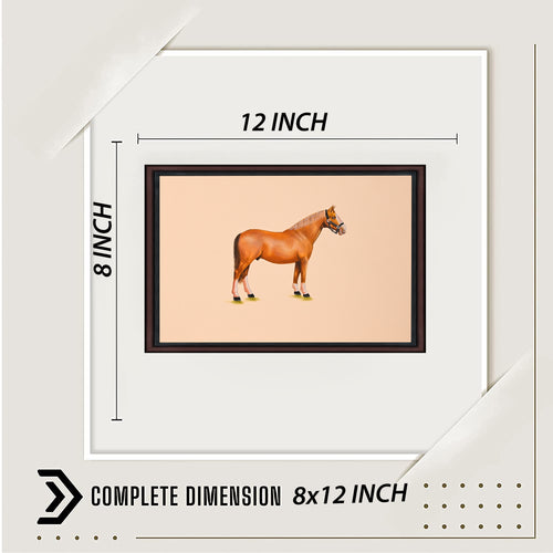 Chestnut horse painting with dimensions