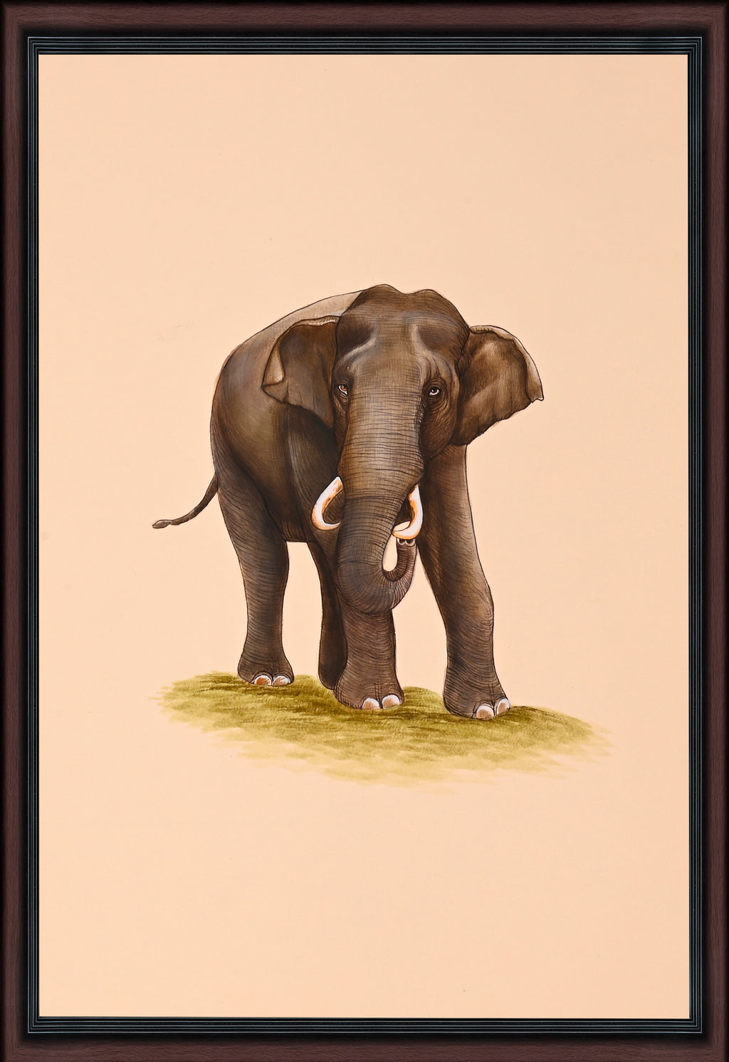 Indian elephant paper painting - full view