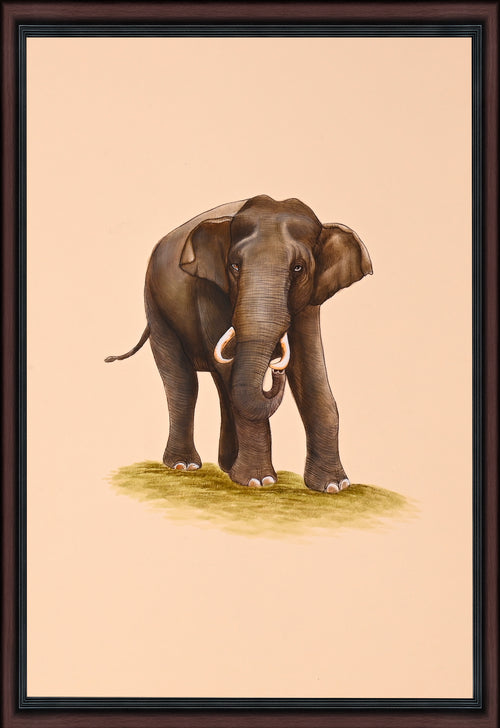 Indian elephant paper painting - full view