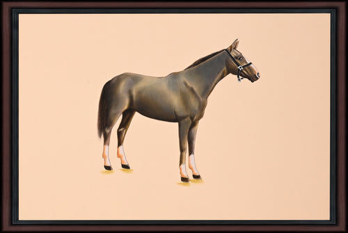 Grey horse paper painting - full view