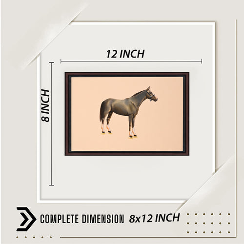 Grey horse painting with dimensions