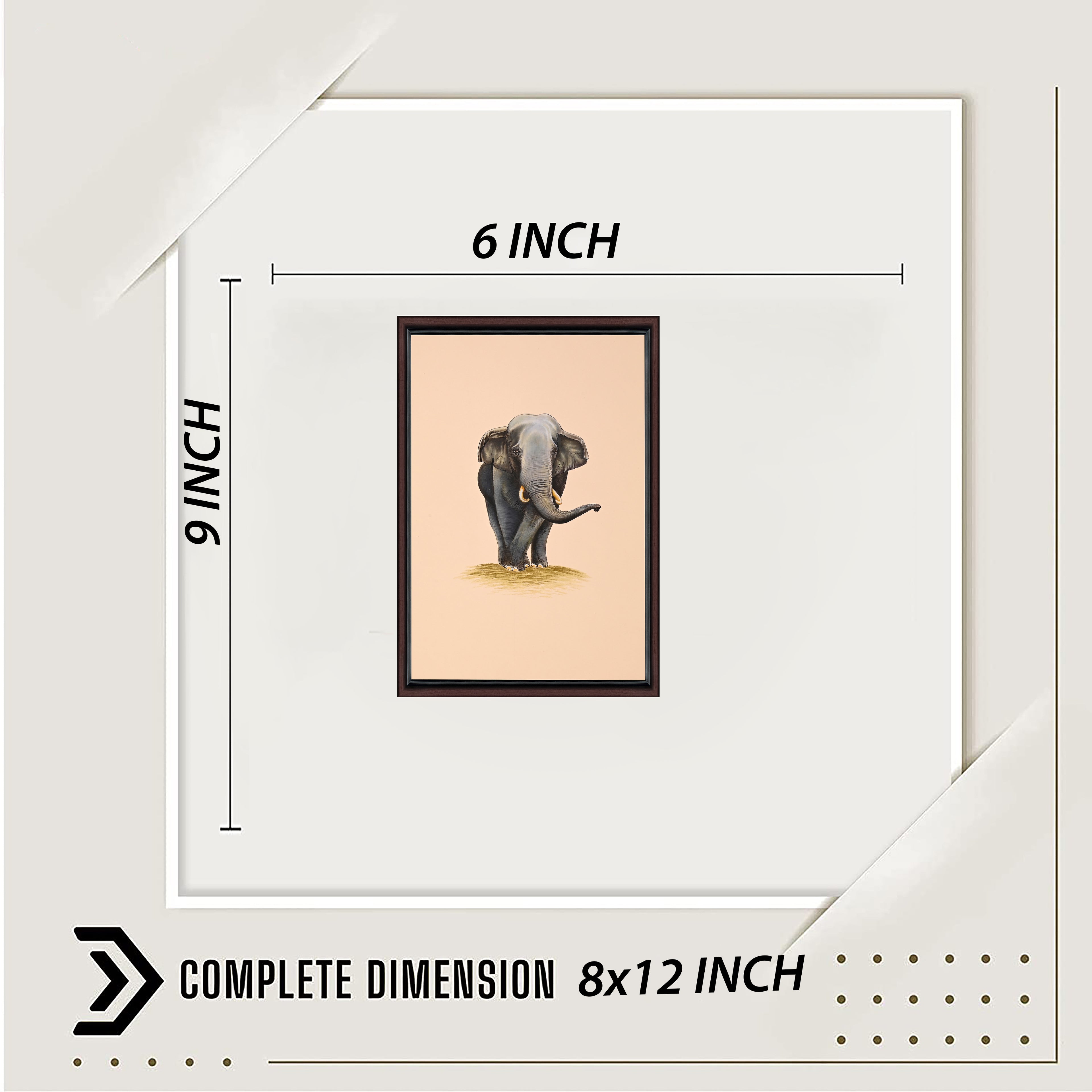 Tusker elephant painting with dimensions