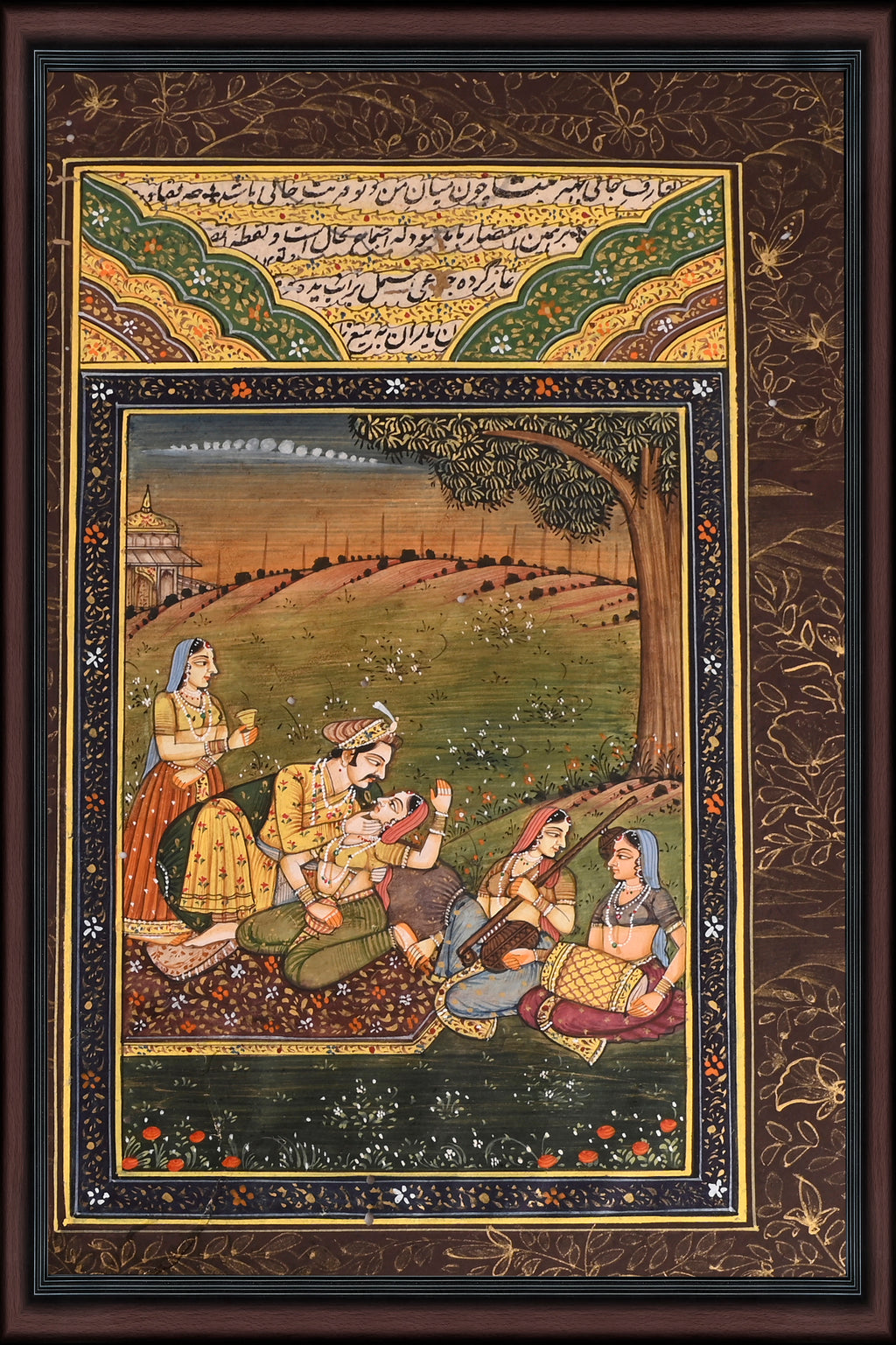 Nayaka Under the Forest Tree — Mughal Miniature 10×7