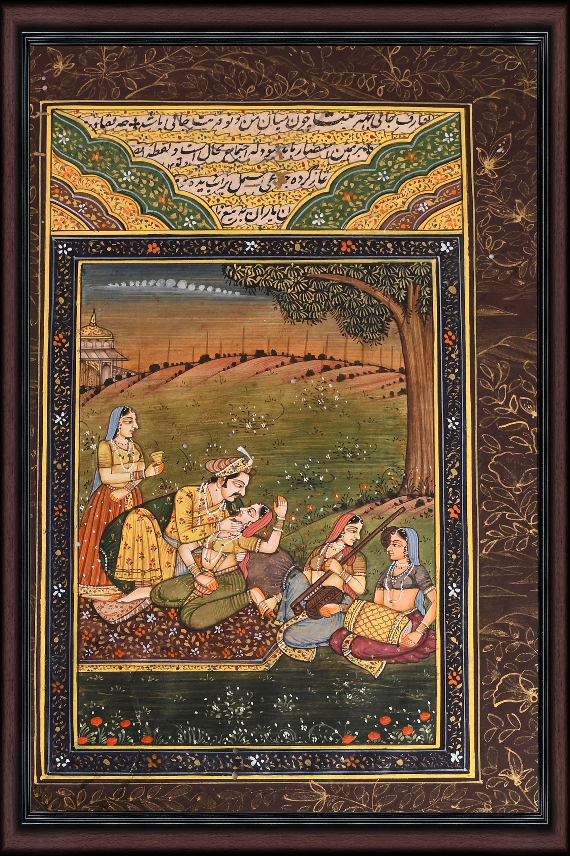 Nayaka Under the Forest Tree — Mughal Miniature 10×7