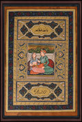 Lovers' Tryst — Mughal Muraqqa Album Leaf 10×7