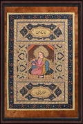 Noble Lady in Court Dress — Mughal Muraqqa Album Leaf 10×7