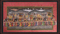 Mughal procession paper painting - full view