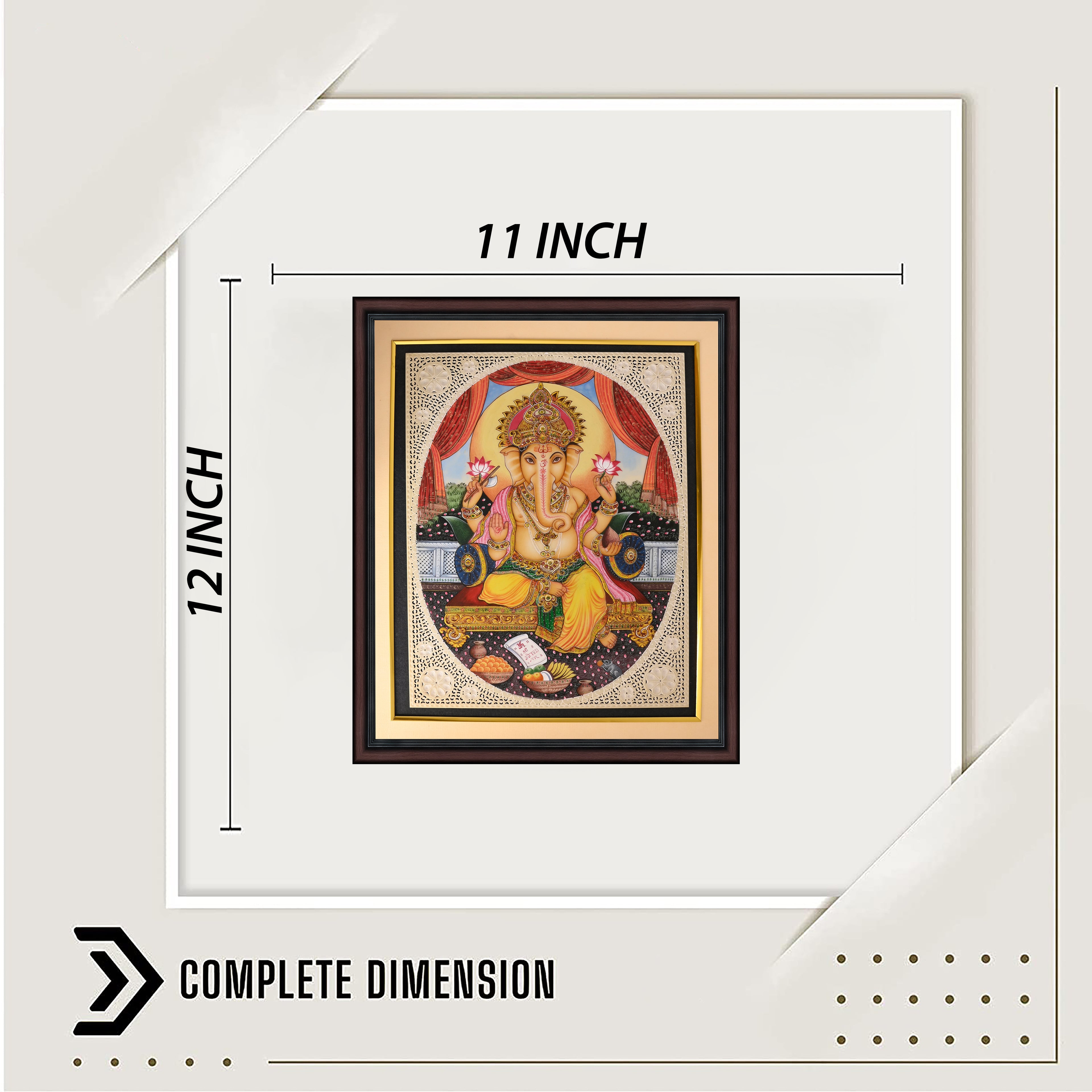Lord Ganesha — Devotional Miniature on Paper (12×11 in)