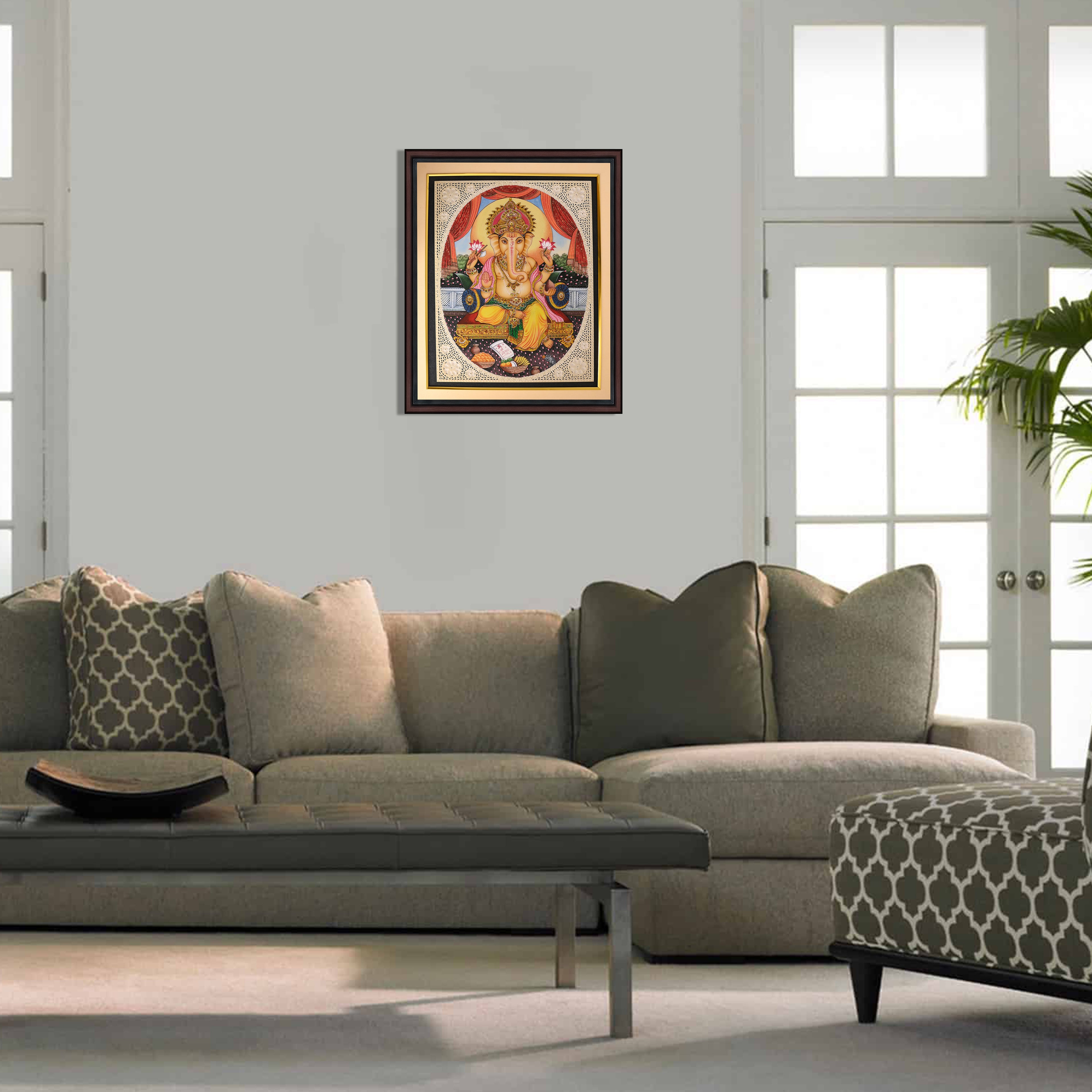 Lord Ganesha — Devotional Miniature on Paper (12×11 in)