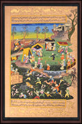 Mughal Royal Hunt — Manuscript Painting on Paper (15×9 in)