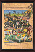 Mughal Hunting Encampment — Manuscript Painting on Paper (15×9 in)