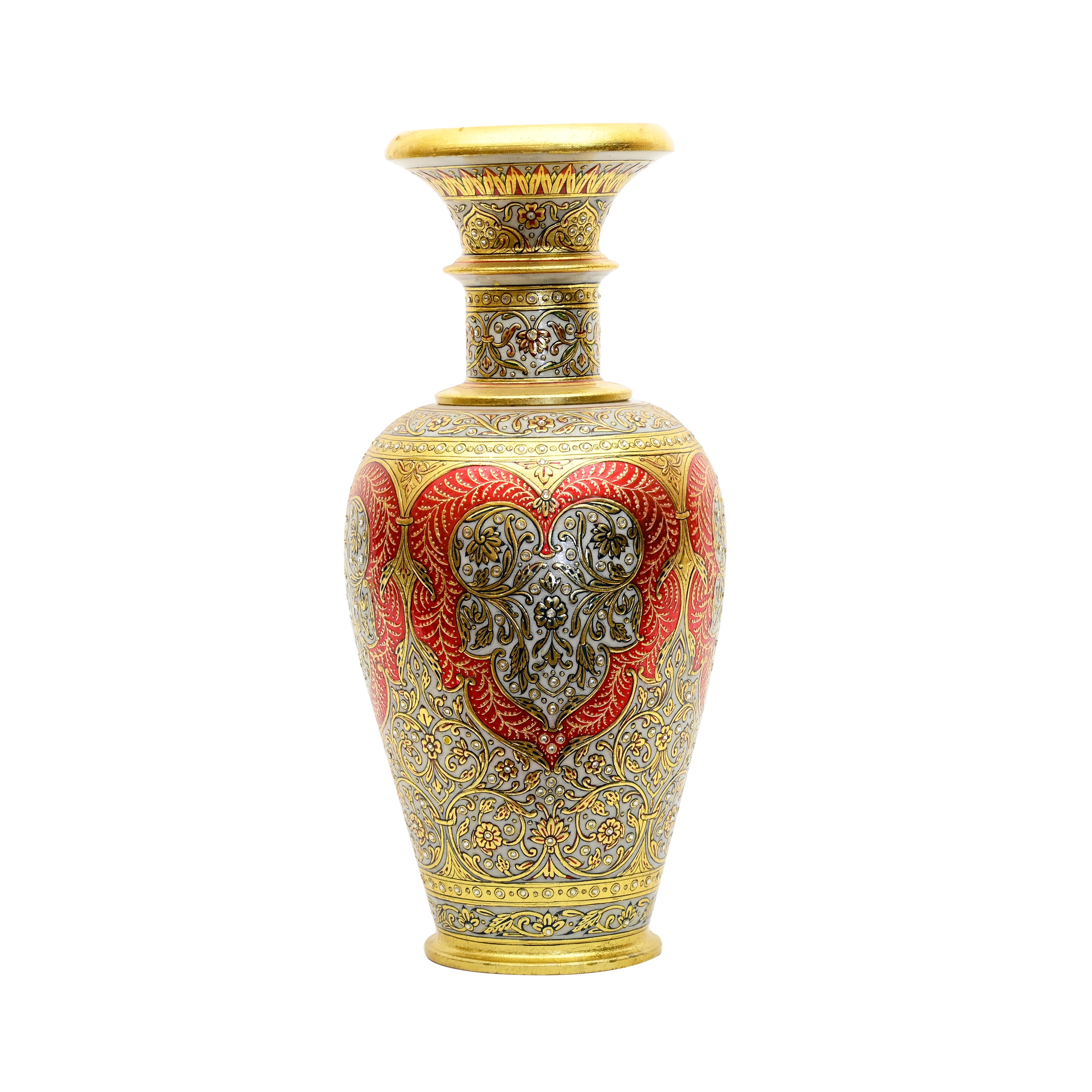 Crimson marble vase — side view