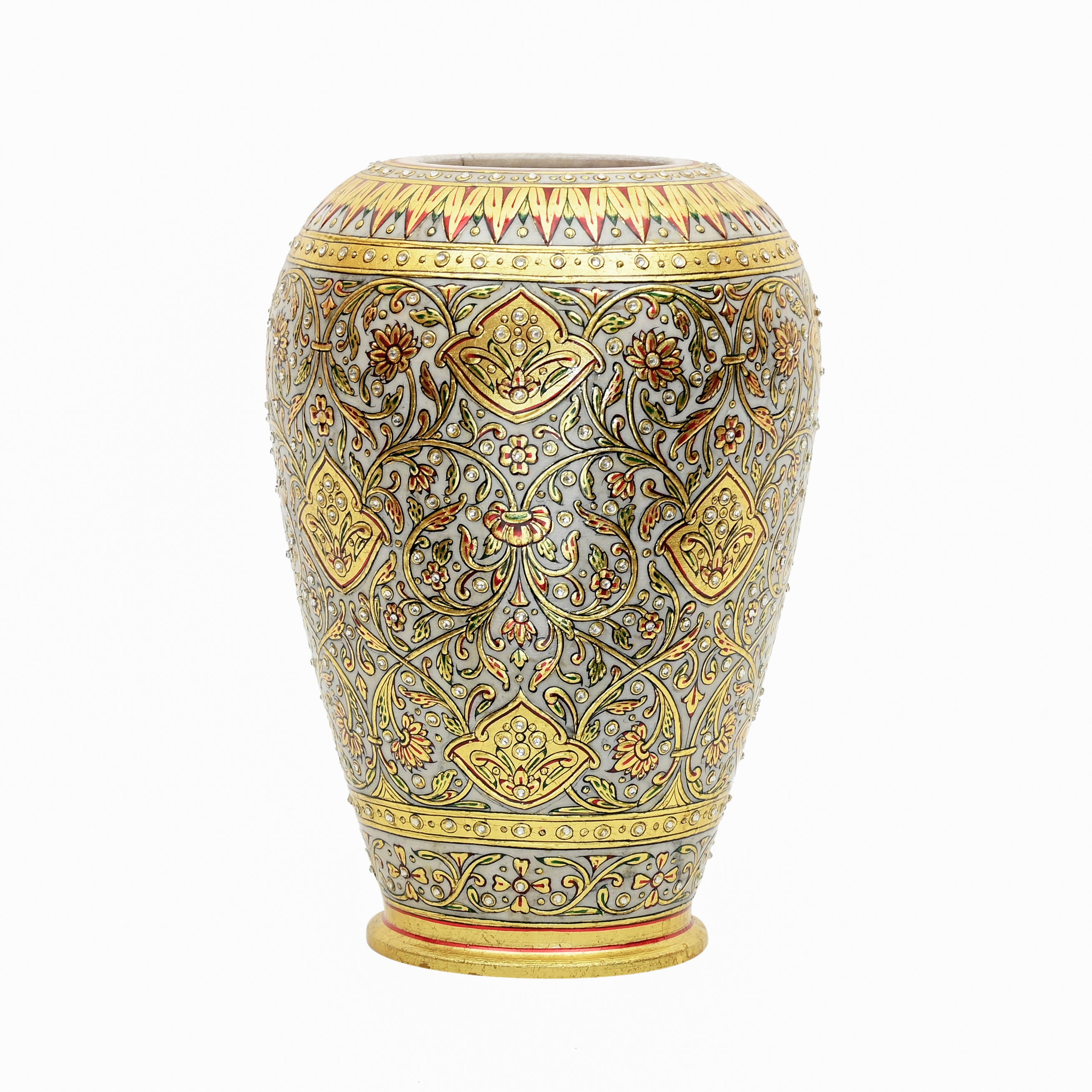 Grey marble vase — side view