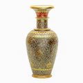 Grey marble vase — gold work close-up