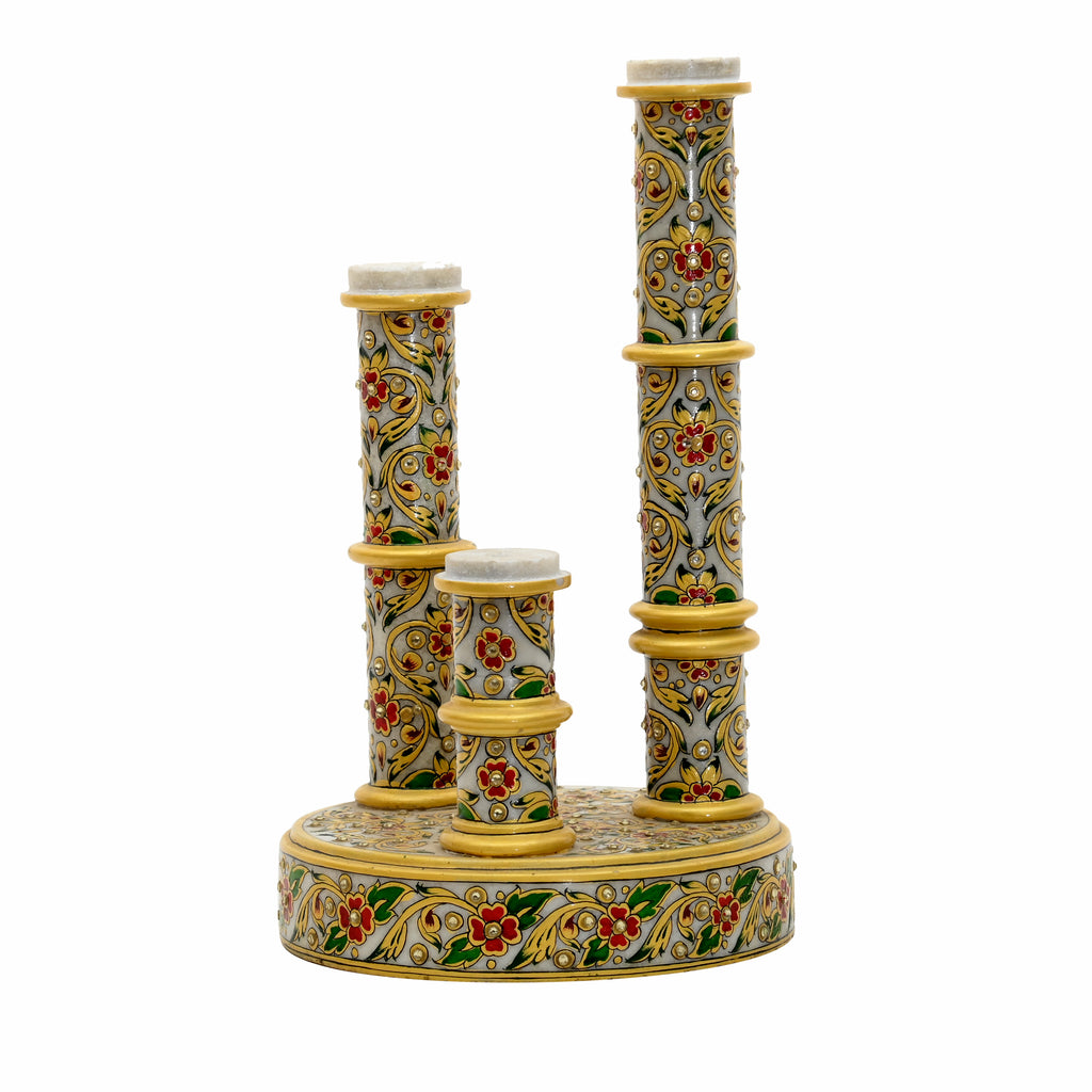 Marble column sculpture — full product view