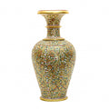 Makrana Marble Decorative Pot – 18" Hand-Painted Gold Work Vase