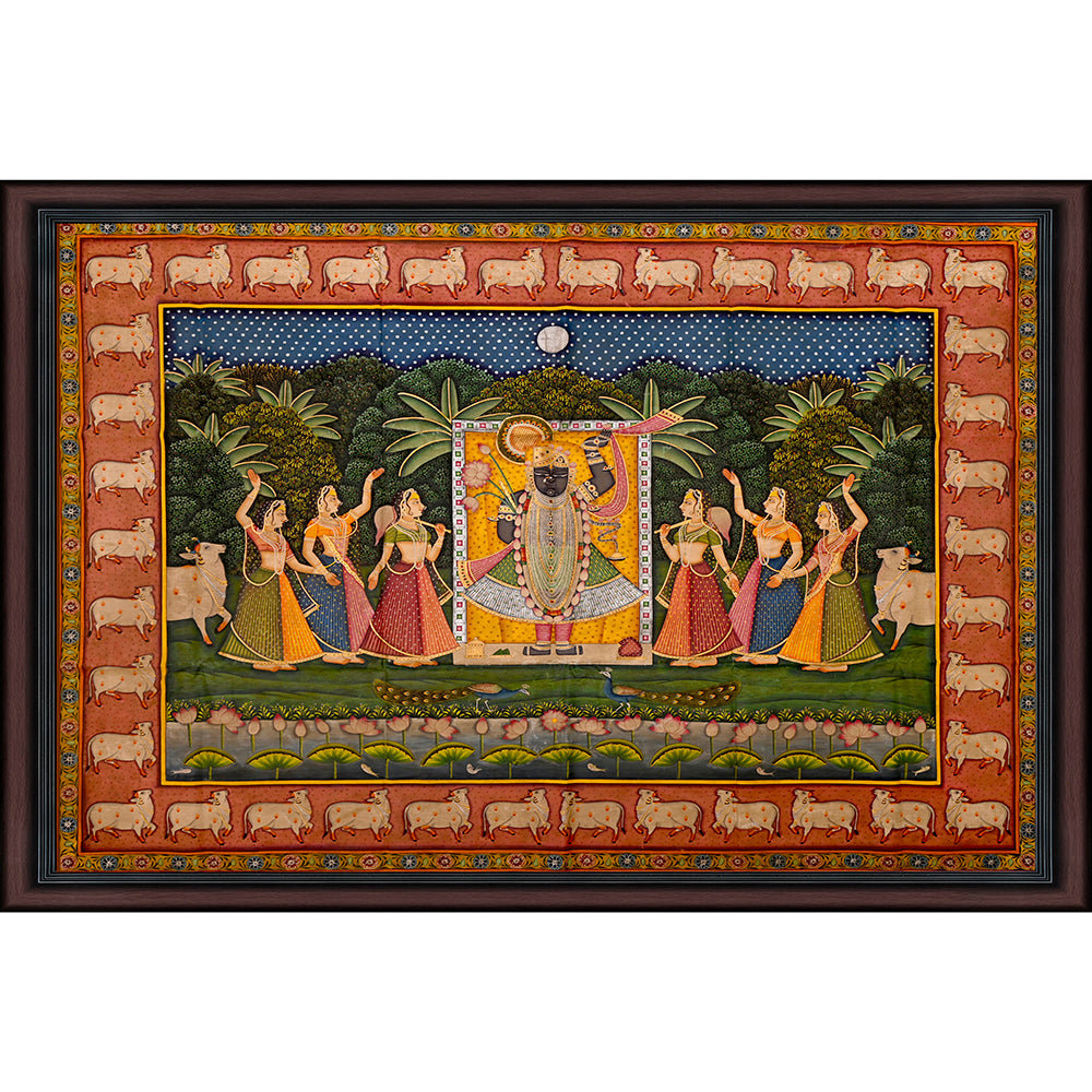 Shrinath Ji Pichwai Painting with many Jhankis 6x4