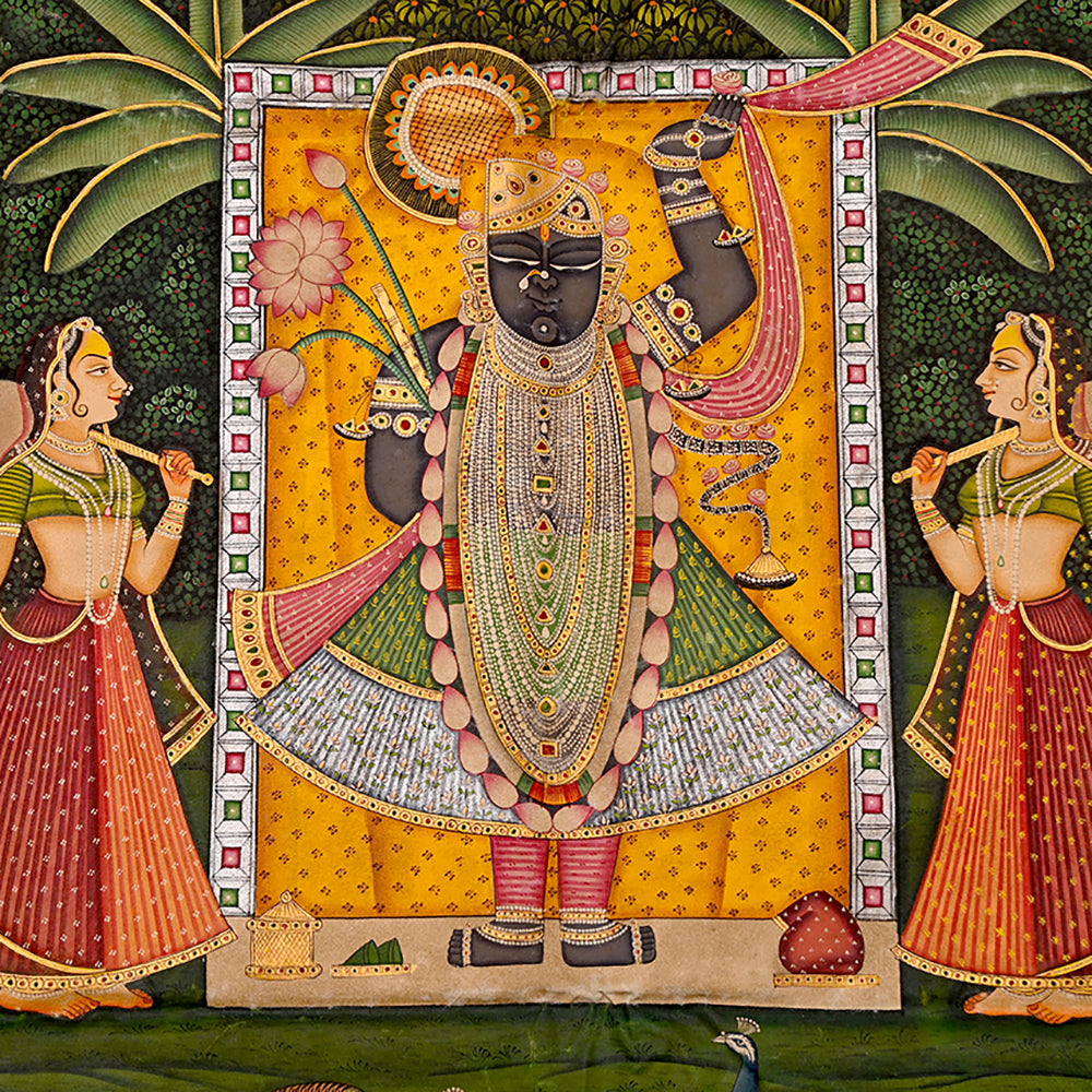 Shrinath Ji Pichwai Painting with many Jhankis 6x4